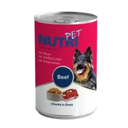 کنسرو سگ بالغ با طعم گوشت گاو برند Nutri نوتری 425 گرمی