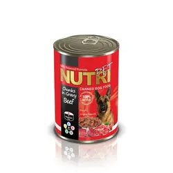 کنسرو سگ بالغ با طعم گوشت گاو برند Nutri نوتری 425 گرمی