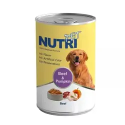 کنسرو سگ بالغ با طعم مرغ و کدو حلوایی برند Nutri نوتری 425 گرمی
