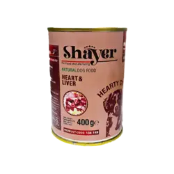 کنسرو سگ بالغ مدل نچرال طعم دل و جگر برند Shayer شایر 400 گرمی