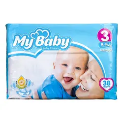 پوشک بچه 3ماي بيبي 38عددي