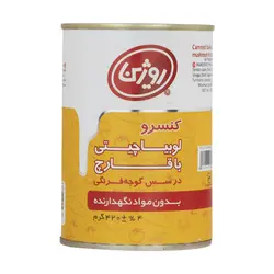کنسرو لوبیاچیتی با قارچ روژین 420 گرمی