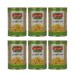 کنسرو نخود آبگوشتی دلپذیر – 420 گرم بسته 6 عددی