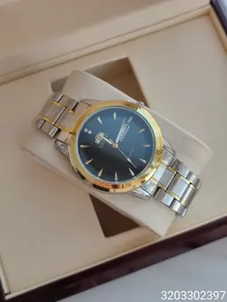 ساعت مردانه مارک orient تقویم دار و روز شمار به همراه قفل ضامن دار کد ۱۹۱۵۲۸۵