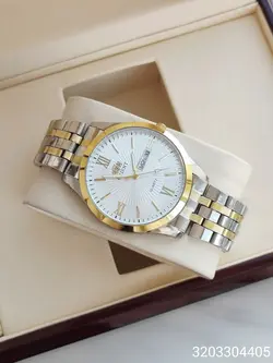 ساعت مردانه مارک orient تقویم دار و روز شمار به همراه قفل ضامن دار کد ۱۹۱۵۲۸۵