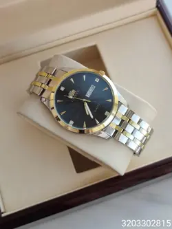 ساعت مردانه مارک orient تقویم دار و روز شمار به همراه قفل ضامن دار کد ۱۹۱۵۲۸۵