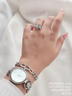 ست اکسسوری زنانه ساعت ورساچ، دستبند و انگشتر طرح گل کد ۱۸۱۵۲۵۲