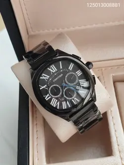 ساعت فلزی مردانه Cartier سه موتوره فعال دوقفله تقویم دار جنس استیل با کیفیت کد 1916076