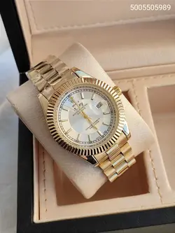 ساعت مردانه رولکس طرح Day Date شیشه ذره بینی قفل اصلی تقویم دار کد 1916452