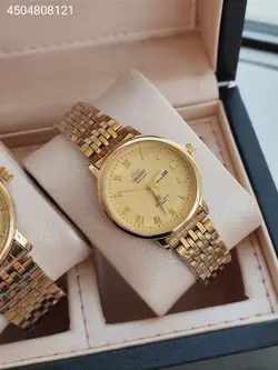 ست ساعت فلزی اورینت هک مارک روی قفل جنس استیل باکیفیت رنگ ثابت کد 2115227