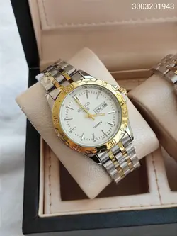 ست ساعت فلزی مردانه و زنانه سیکو هک مارک روی قفل جنس استیل با کیفیت رنگ ثابت تقویم دار کد 2115223