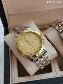 ست ساعت فلزی مردانه و زنانه سیکو هک مارک روی قفل جنس استیل با کیفیت رنگ ثابت تقویم دار کد 2115221