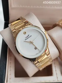 ست ساعت مردانه و زنانه طرح سوارسکی تقویم دار قفل ضامن دار  کد 2115349