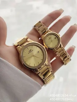 ست ساعت مردانه و زنانه طرح سوارسکی تقویم دار قفل ضامن دار کد 2115347