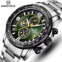 ساعت مردانه naviforce سه موتوره فعال ضدآب درحد شستشو بند ساعت استیل با کیفیت تقویم دار کد 1916897