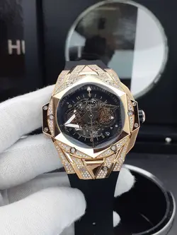 ساعت مردانه هابلوت طرح کهکشانی فول نگین سه موتور فعال کیفیت عالی  کد 1917257