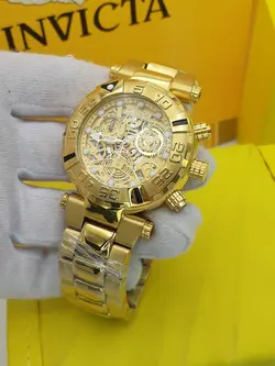 ساعت مردانه اینویکتا سوباکو سه موتوره فعال کیفیت عالی کوارتز جنس استیل ضدزنگ و ضدحساسیت و شیشه ضدخش و ضدآب کد  1917788