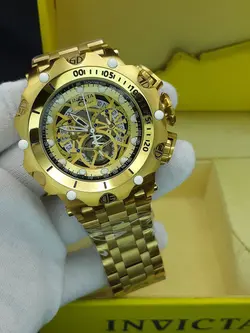 ساعت مردانه اینویکتا طرح کوسه سه موتور فعال ساخت ژاپن جنس استیل با کیفیت وشیشه ضدخش کد  1917782