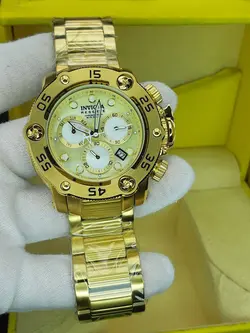 ساعت مردانه اینویکتا مدل هانتر سه موتوره ساخت ژاپن جنس استیل ضد زنگ و شیشه کریستال ضدخش کد 1917769