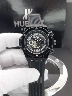 ساعت مردانه هابلوت سه موتوره فعال کوارتز ساخت ژاپن بند رابر جنس شیشه سافایر قاب رنگ ثابت و ضدحساسیت ضدآب کد 1917845