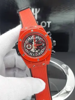 ساعت مردانه هابلوت سه موتوره فعال کوارتز ساخت ژاپن بند رابر جنس شیشه سافایر قاب رنگ ثابت و ضدحساسیت ضدآب کد 1917840