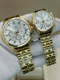 ست ساعت زنانه و مردانه سیتیزن سه موتوره فعال موتور ژاپن کیفیت عالی جنس استیل رنگ ثابت کد 2115458