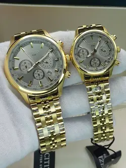 ست ساعت زنانه و مردانه سیتیزن سه موتوره فعال موتور ژاپن کیفیت عالی جنس استیل رنگ ثابت کد 2115452