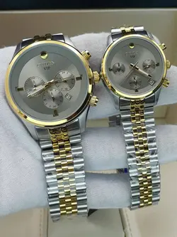 ست ساعت زنانه و مردانه سیتیزن سه موتوره فعال موتور ژاپن کیفیت عالی جنس استیل رنگ ثابت کد 2115449