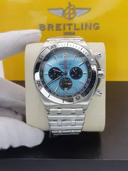 ساعت مردانه بریتلینگ موتور ساخت ژاپن جنس تمام استیل شیشه ضدخش سه موتور فعال کد 1918001