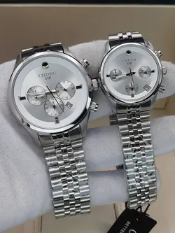 ست ساعت زنانه و مردانه سیتیزن سه موتوره فعال موتور ژاپن کیفیت عالی جنس استیل رنگ ثابت کد 2115446