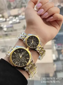 ست ساعت مردانه و زنانه والار تقویم دار قفل ضامن دار کیفیت عالی کد 2115571