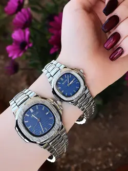 ست ساعت مردانه و زنانه والار طرح پاتک فیلیپ تقویم دار رنگ ثابت کیفیت عالی کد 2115595