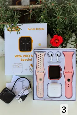 ساعت هوشمند w26 pro max قدم شمار و ضربان قلب دارای ایرپاد طرح اپل همراه با یک بند اضافه کد 1918853