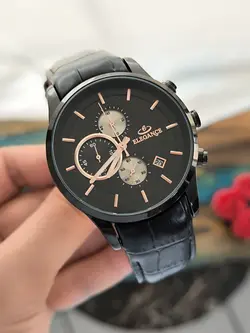 ساعت مردانه چرمی کرنوگراف الگانس سه موتوره فعال تقویم دار رنگ ثابت قفل کلیپسی دارای رنگ بندی کیفیت عالی کد 1919618