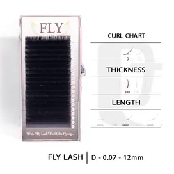 مژه اکستنشن 20ردیفه فلای Fly Lash D 0.07 12mm