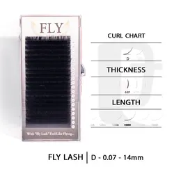 مژه اکستنشن 20ردیفه فلای Fly Lash D 0.07 14mm