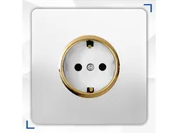 کلید و پریز کریستال سفید طلایی آسیا الکتریک