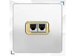 کلید و پریز کریستال سفید طلایی آسیا الکتریک