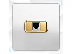 کلید و پریز کریستال سفید طلایی آسیا الکتریک