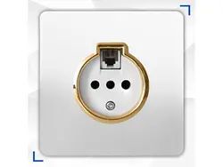 کلید و پریز کریستال سفید طلایی آسیا الکتریک