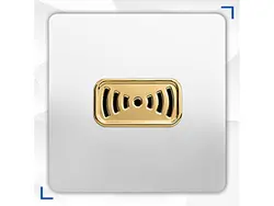 کلید و پریز کریستال سفید طلایی آسیا الکتریک