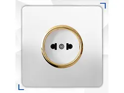 کلید و پریز کریستال سفید طلایی آسیا الکتریک