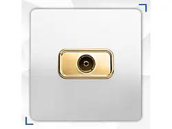 کلید و پریز کریستال سفید طلایی آسیا الکتریک