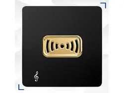 کلید و پریز کریستال مشکی طلایی آسیا الکتریک