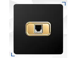 کلید و پریز کریستال مشکی طلایی آسیا الکتریک