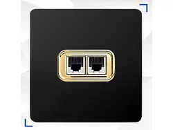 کلید و پریز کریستال مشکی طلایی آسیا الکتریک