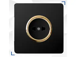 کلید و پریز کریستال مشکی طلایی آسیا الکتریک