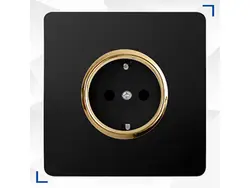 کلید و پریز کریستال مشکی طلایی آسیا الکتریک