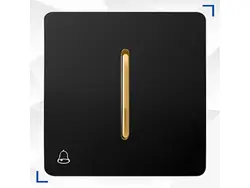 کلید و پریز کریستال مشکی طلایی آسیا الکتریک