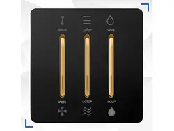 کلید و پریز کریستال مشکی طلایی آسیا الکتریک